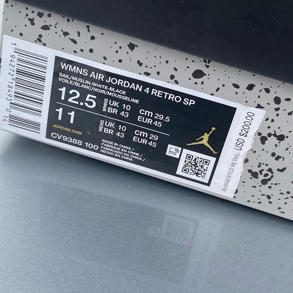 Off White Sail Jordan Retro 4 - Picture 15 of 15